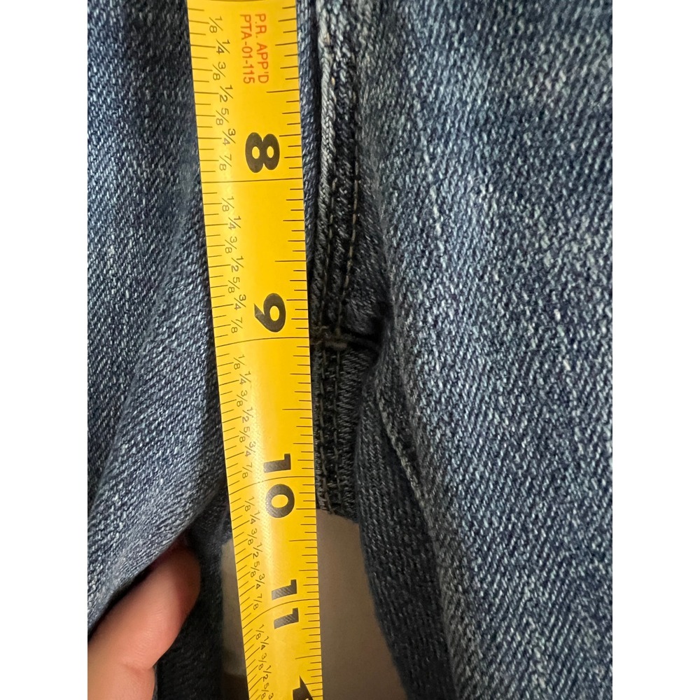 KUT from the Kloth Distressed Raw Hem Straight Leg Jeans Blue Size 4 KP0937MA4 - Picture 10 of 11